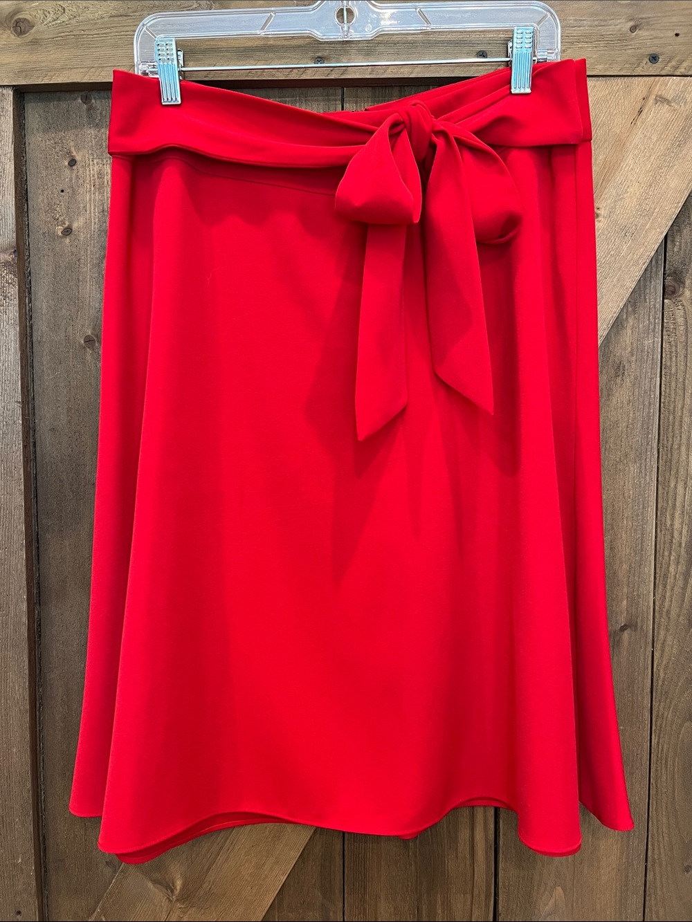 Ann Taylor Factory Red Tie-Waist A-Line Skirt Size 8